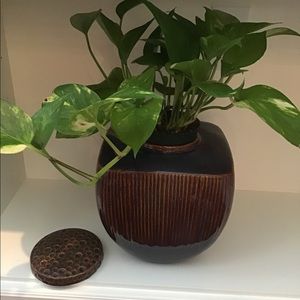 Copper & blue set of vases or accent pieces